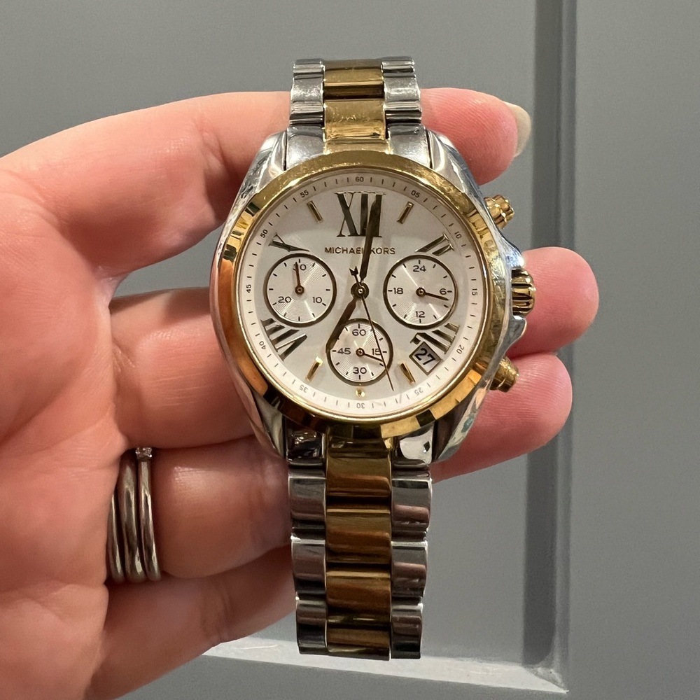 Michael Kors Gold and Silver Chronograph Watch